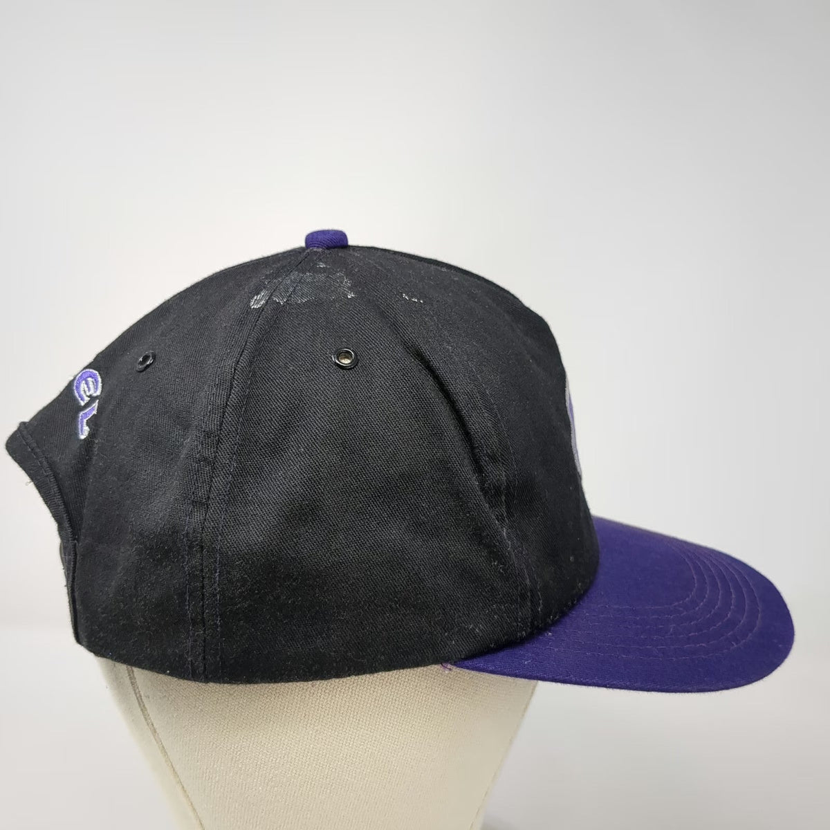Camel 5 Panel Black Purple One Size Embroidered C Logo Snapback Baseball Hat