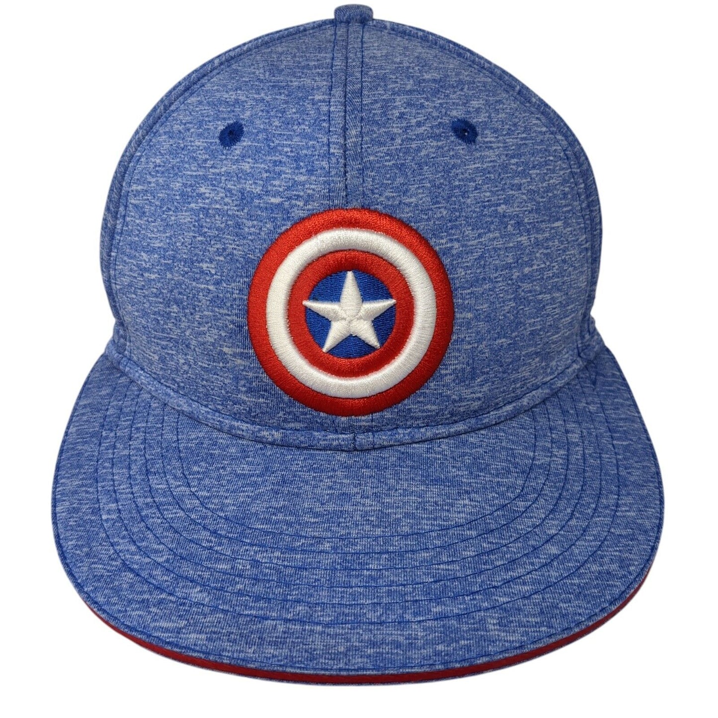 Captain America Snapback Hat Blue One Size Embroidered 6 Panel Marvel