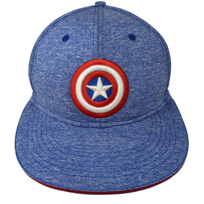 Captain America Snapback Hat Blue One Size Embroidered 6 Panel Marvel