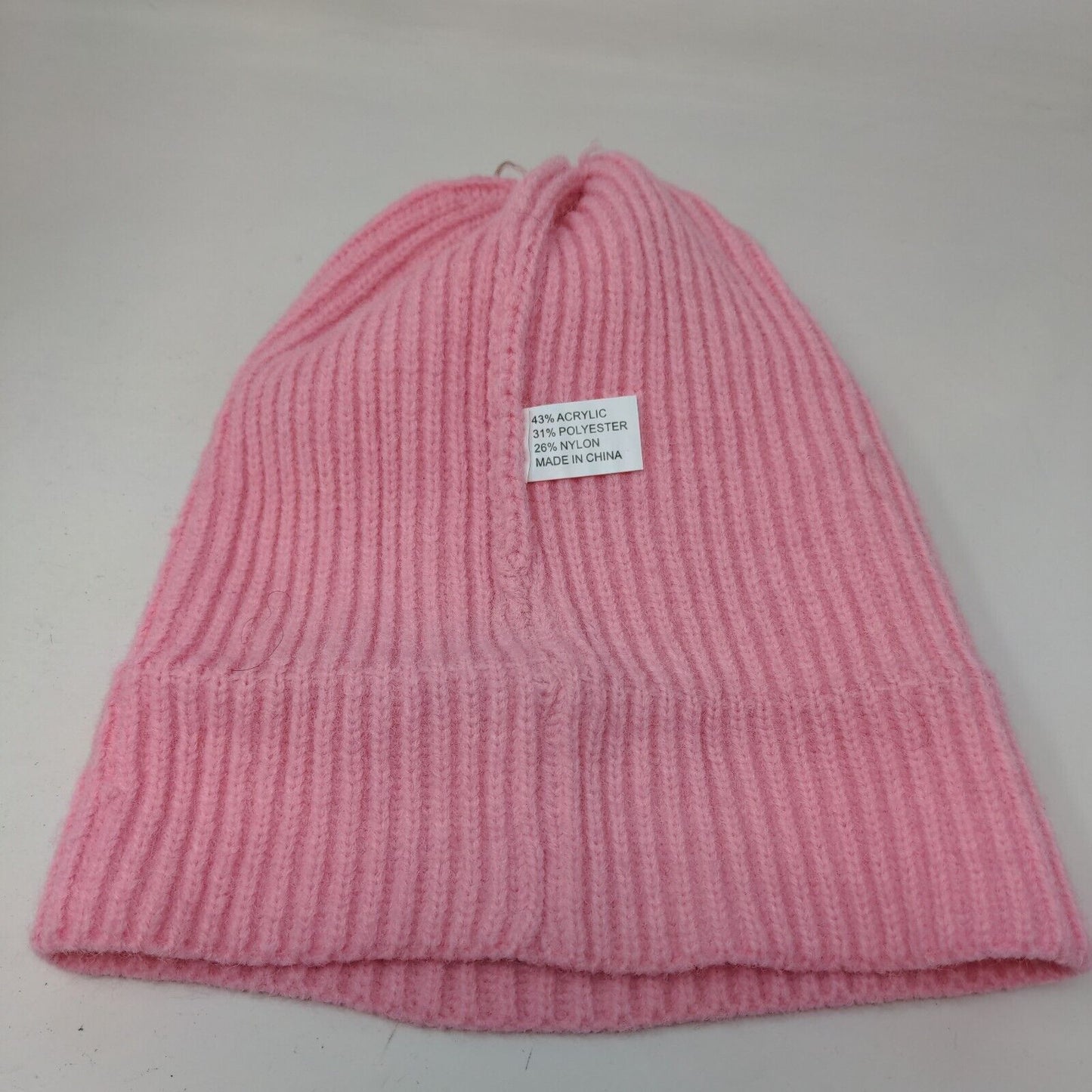 Dog Mom Ribbed Knit Beanie Hat Pink One Size Embroidered Solid