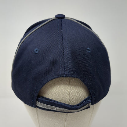 Image Solutions Strapback Hat Blue One Size Embroidered Logo Piping