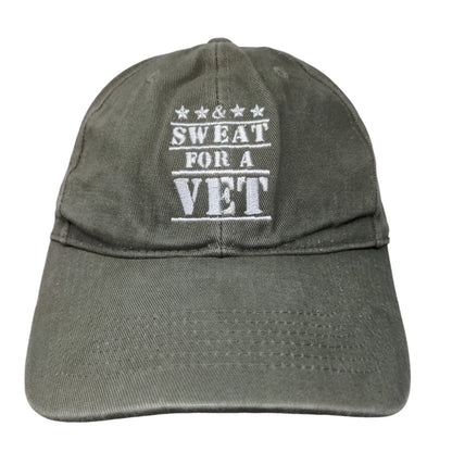 Sweat For A Vet Sport & Health Slideback Hat Green OSFA Embroidered