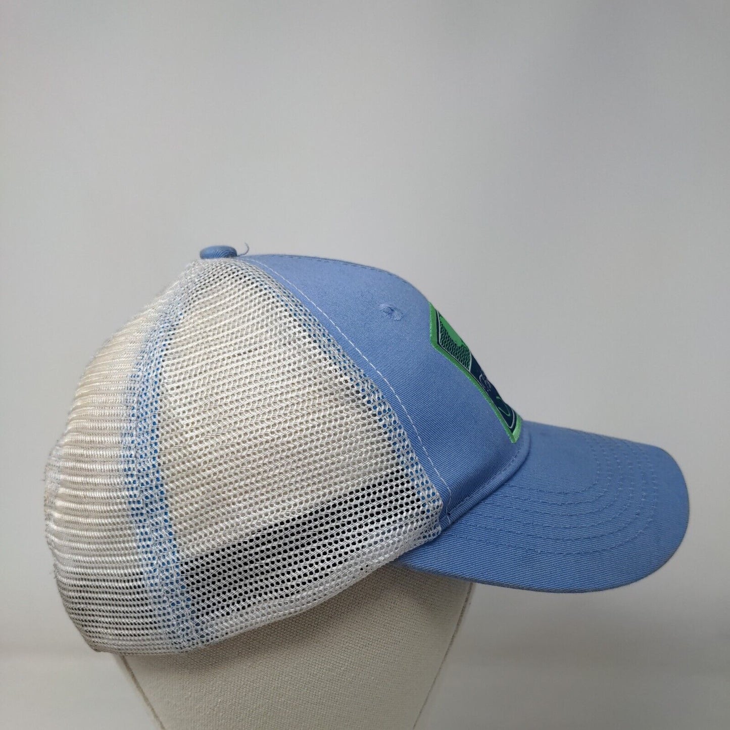Fishing Life Snapback Mesh Back Trucker Hat Blue OSFM Colorblock
