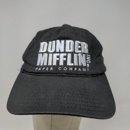 The Office Men's Strapback Hat Black Embroidered Dunder Mifflin Logo Official