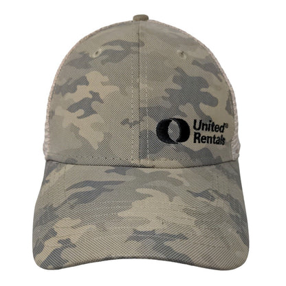 Unbranded Mens Snapback Mesh Back Hat Green Camo OSFA Embroidered United Rentals