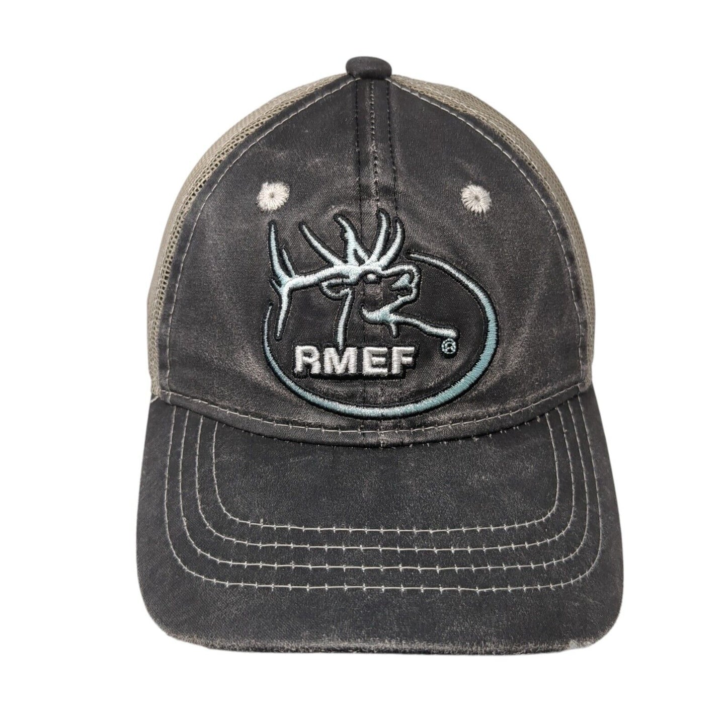 RMEF Women's Snapback Trucker Hat Gray OS Adjustable Ladies Fit Outdoor Cap