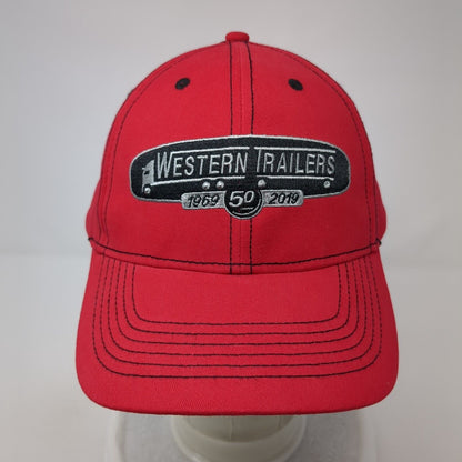 Western Trailers 1969-2019 Strapback Hat Red One Size Adjustable Embroidered