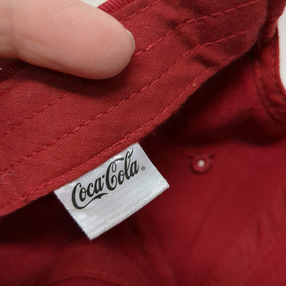 Coca-Cola Baseball Cap Red One Size Slideback Adjustable Embroidered Cotton Hat