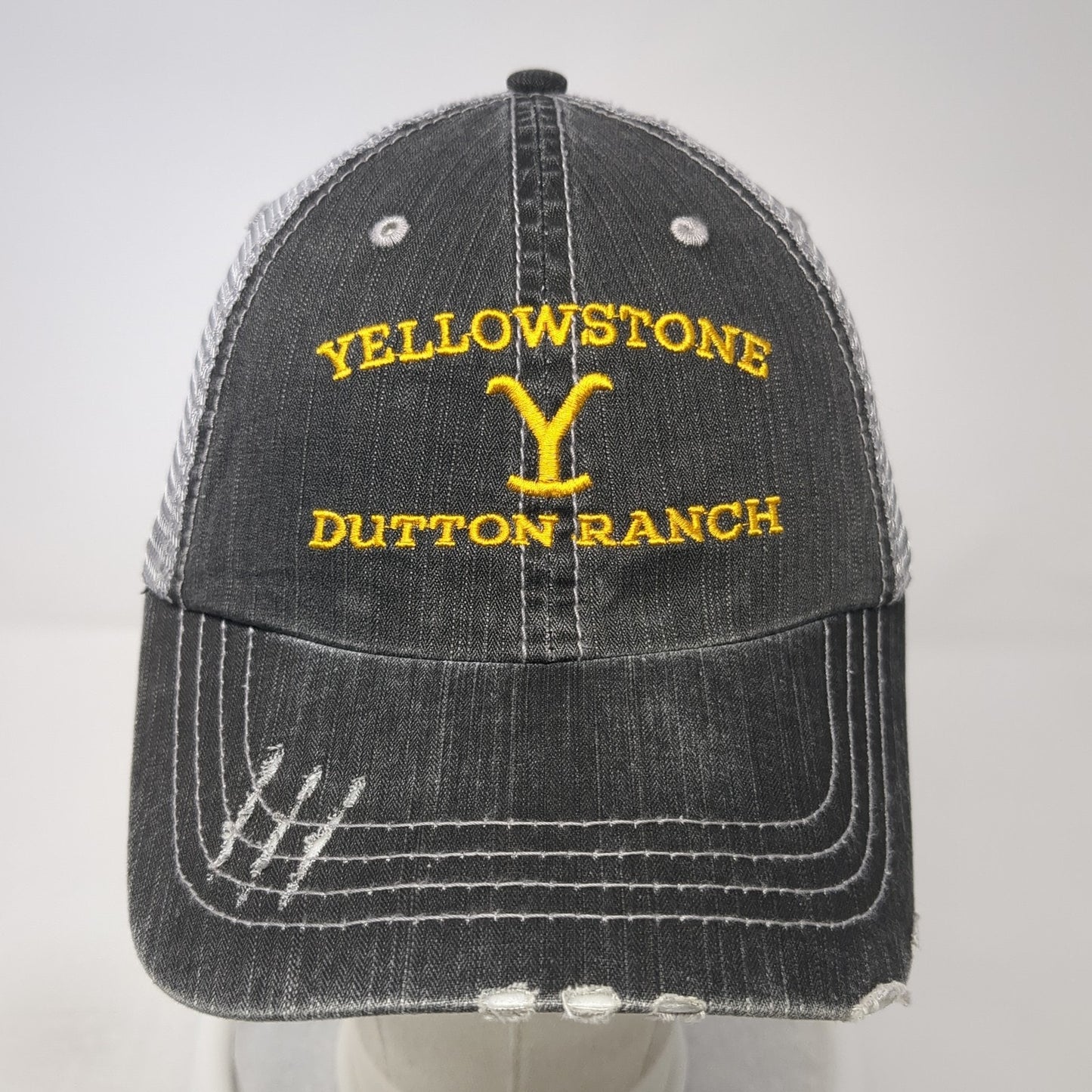 Yellowstone Dutton Ranch Strapback Trucker Hat Gray One Size Adjustable