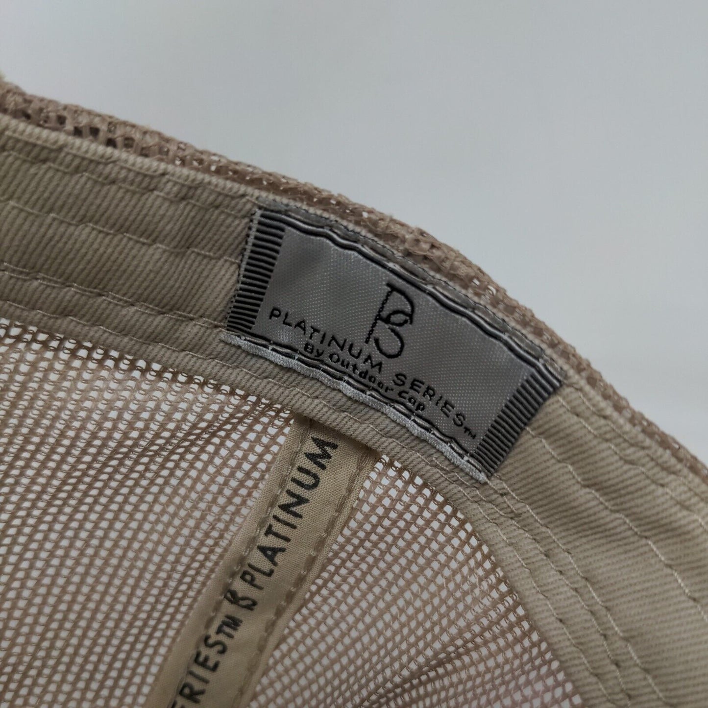 Hancock Mechanical Strapback Trucker Hat Tan OSFM Mesh Back Outdoor Cap