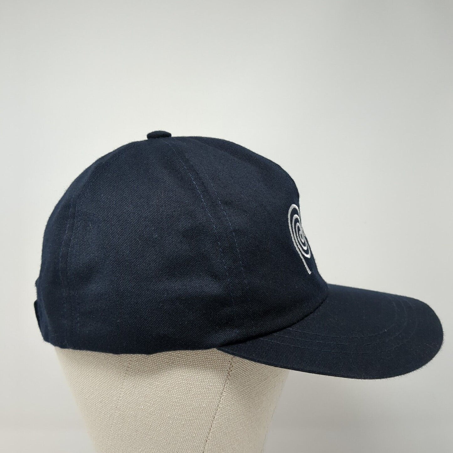 Peru Strapback Hat Blue One Size Adjustable Solid Embroidered 6 Panel