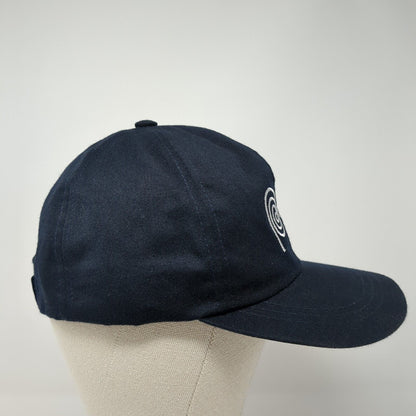 Peru Strapback Hat Blue One Size Adjustable Solid Embroidered 6 Panel