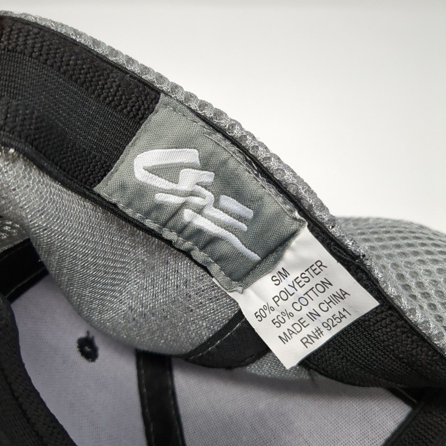 Century Link Fitted Trucker Hat Black S/M Vented Holes 6 Panel Mesh Back