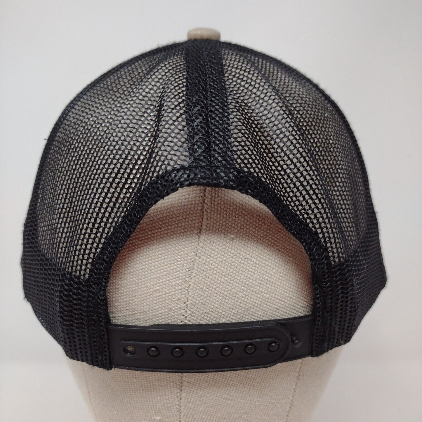 Scheels Snapback Trucker Hat Tan One Size Adjustable Mesh Back Patriotic 6 Panel