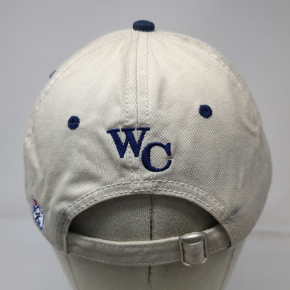Whitman College NCAA The Game Cap Beige Blue One Size Slideback WC Logo Hat