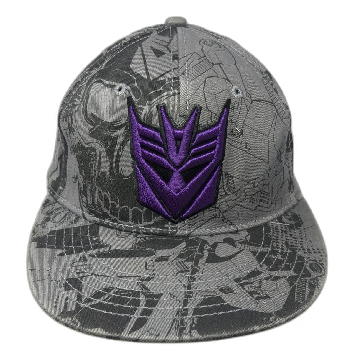 Transformers Decepticon Baseball Cap Gray One Size Purple All Over Print Hat