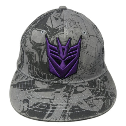 Transformers Decepticon Baseball Cap Gray One Size Purple All Over Print Hat
