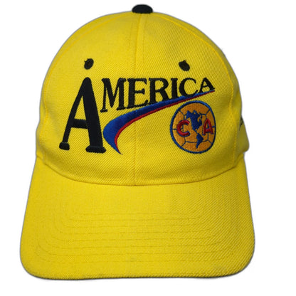 B.T.C. Club America Soccer Baseball Cap Yellow One Size Strapback Mexico Hat