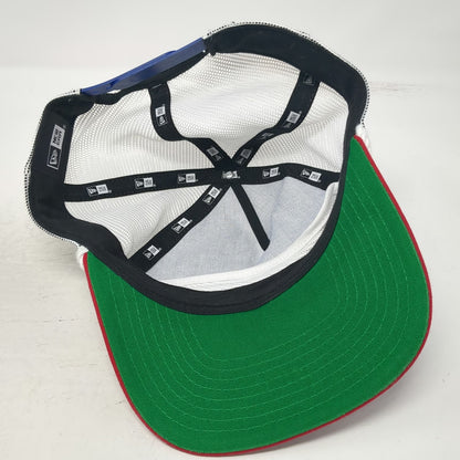 New Era Trucker Hat Blue Red White OSFM Eagle Embroidery Rope Detail Snapback