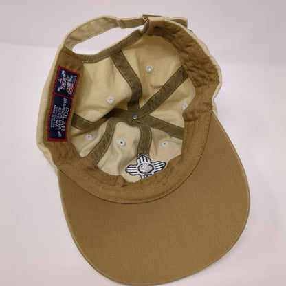 New Mexico Slideback Hat Tan One Size Adjustable Embroidered Polar