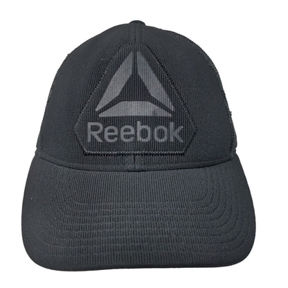 Reebok Men's Mesh Back Hat Black Embroidered Big Triangle Logo