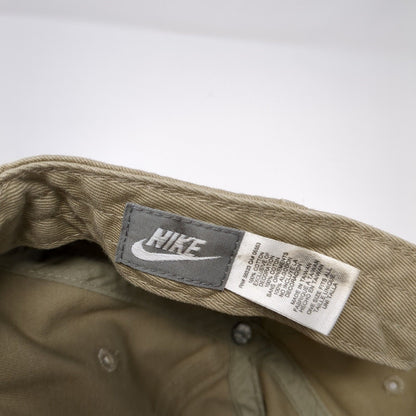 Nike Slideback Hat Tan One Size Adjustable Embroidered Swoosh 6 Panel Cotton