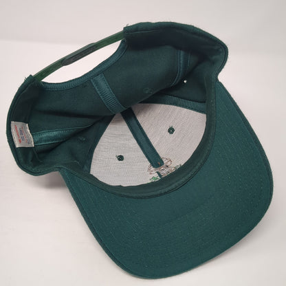 Deer Park Lumber Snapback Hat Green One Size Solid Embroidered Yupoong