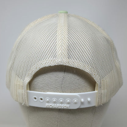 Richardson 115 Trucker Hat Green White L Bear Lake Utah Idaho Leather Patch Mesh