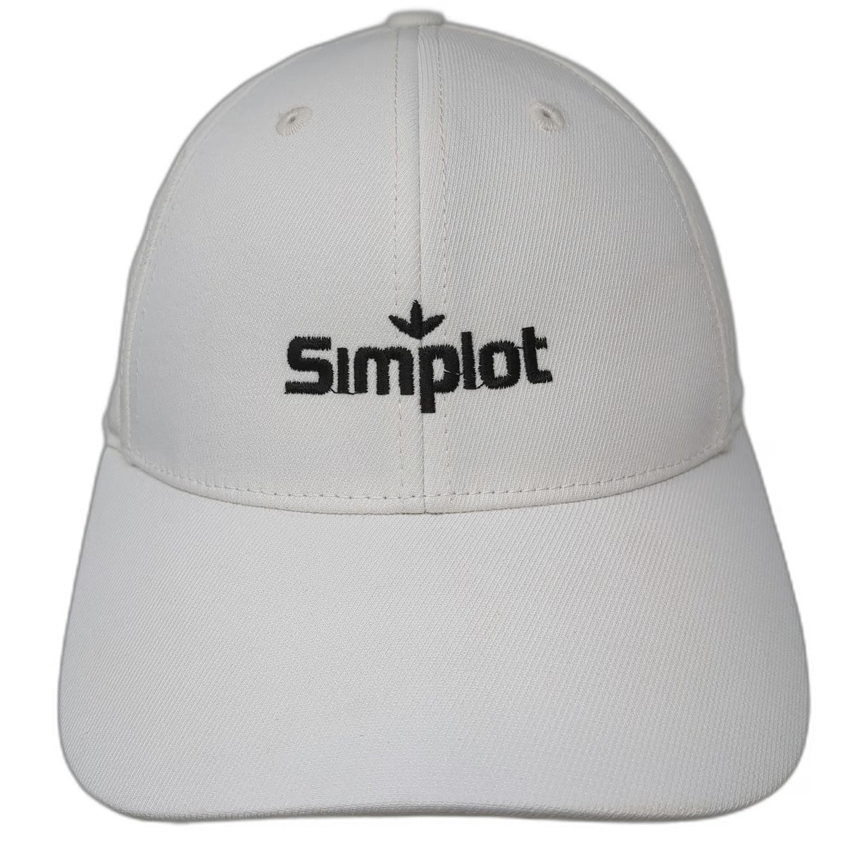 OGIO Baseball Cap White M Simplot Logo Stretch Fit Curved Brim Performance Hat