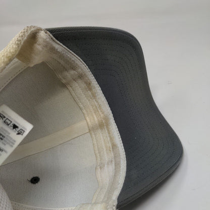Columbia Fitted Mesh Back Hat Gray White Size S/M Embroidered Tree Flag Logo