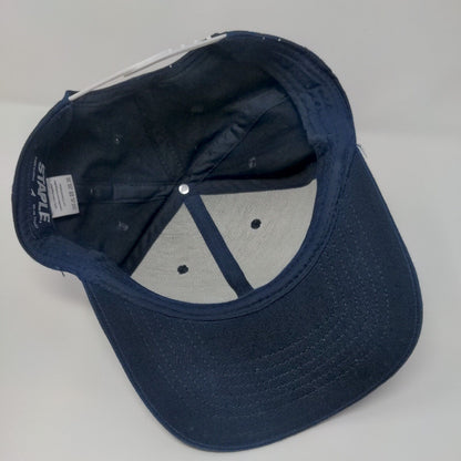 Staple Snapback Hat Blue One Size Adjustable Embroidered 6 Panel Cotton