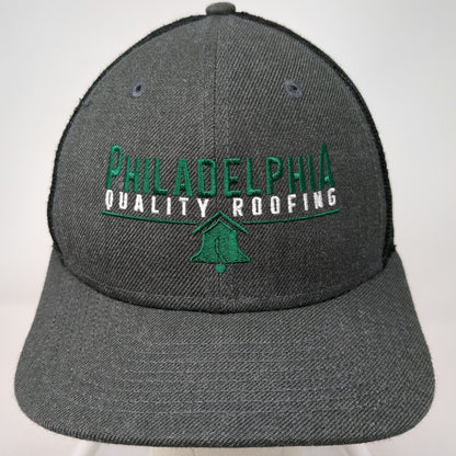 New Era Philadelphia Quality Roofing Trucker Hat Gray One Size Snapback Mesh Hat
