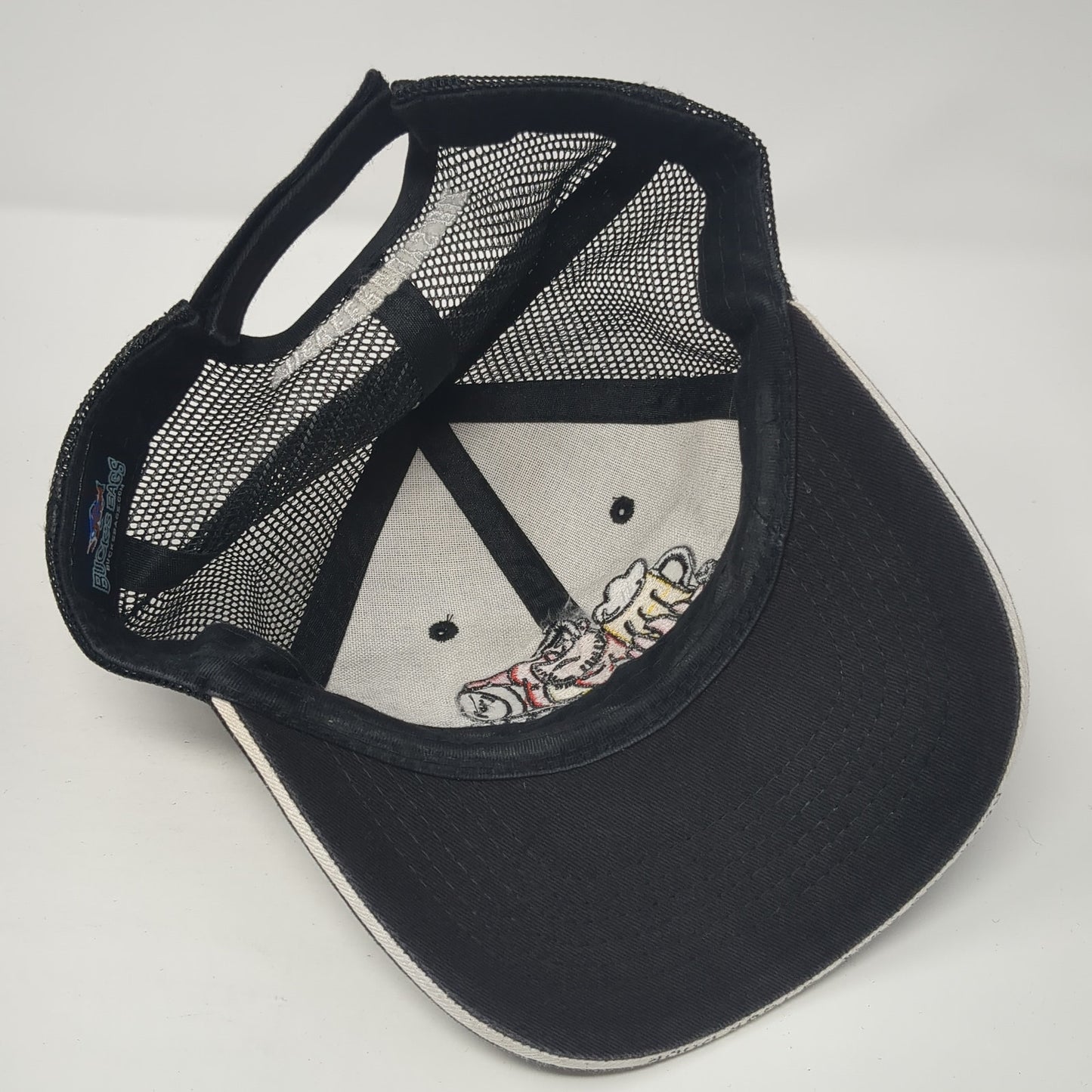 The Beer Guys Strapback Trucker Hat Black One Size Mesh Back Colorblock
