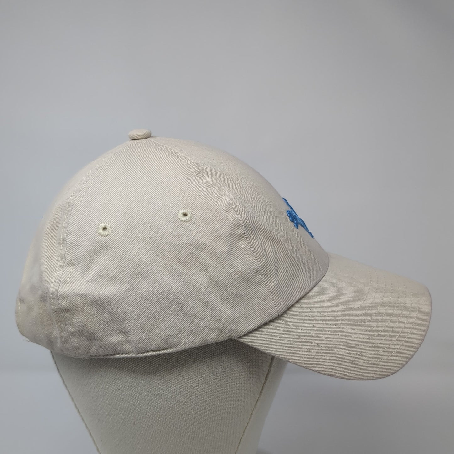 Puma Blue Logo Slideback Hat Beige One Size Adjustable Embroidered