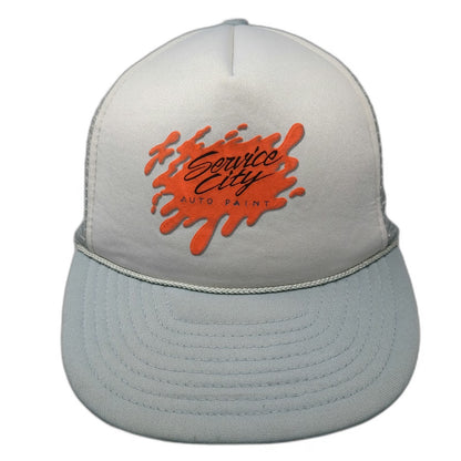 Mohr's Trucker Hat Gray One Size Service City Auto Paint Mesh Rope Snapback