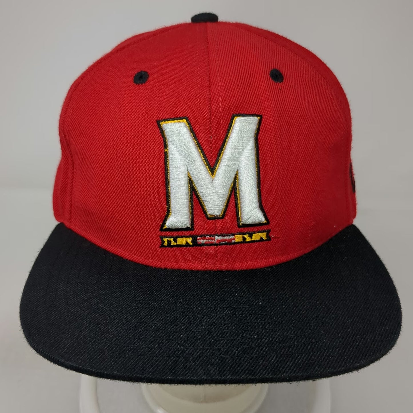Zephyr Snapback Red Black White One Size Maryland Terps M Hat Flat Brim Acrylic