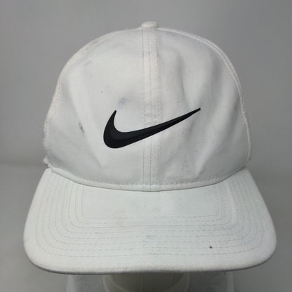 Nike Golf Snapback Hat White OSFM Adjustable Breathable Dri-Fit 6 Panel