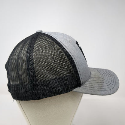 Richardson Trucker Hat Gray Black One Size Bulls Head Public House Snapback