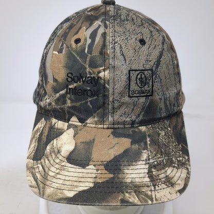 Baseball Cap Brown Camo One Size Slideback Solvay Interox Corporate Logo Hat