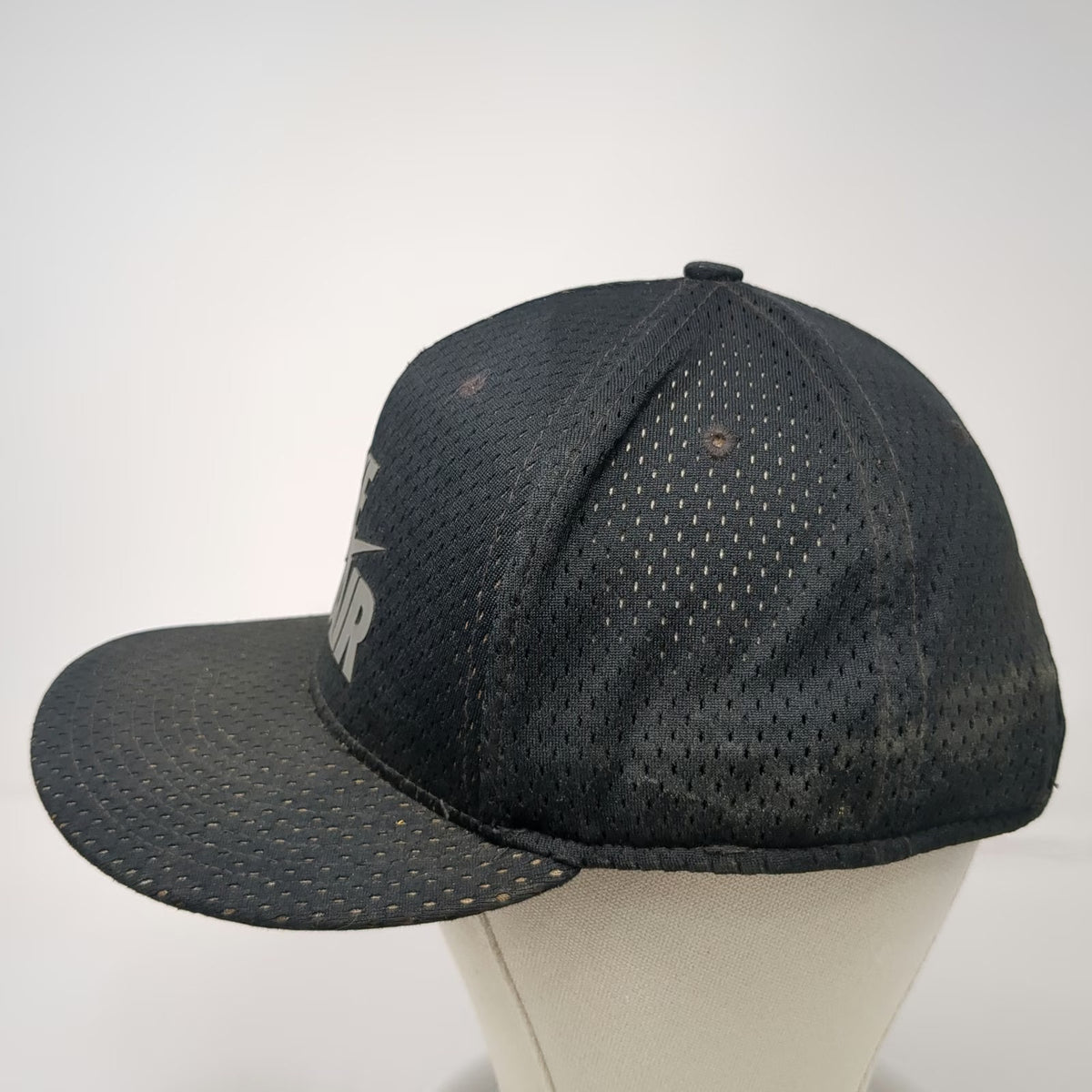 Nike 5 Panel Hat Black Gray One Size Nike Air Logo Mesh Flat Brim Snapback True