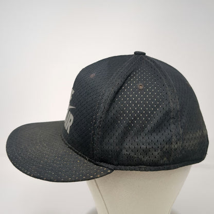 Nike 5 Panel Hat Black Gray One Size Nike Air Logo Mesh Flat Brim Snapback True