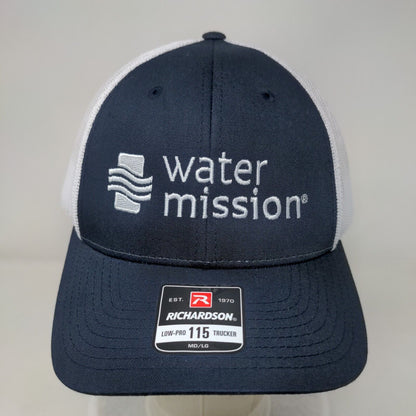 Water Mission Snapback Mesh Back Trucker Hat Blue M/L Colorblock
