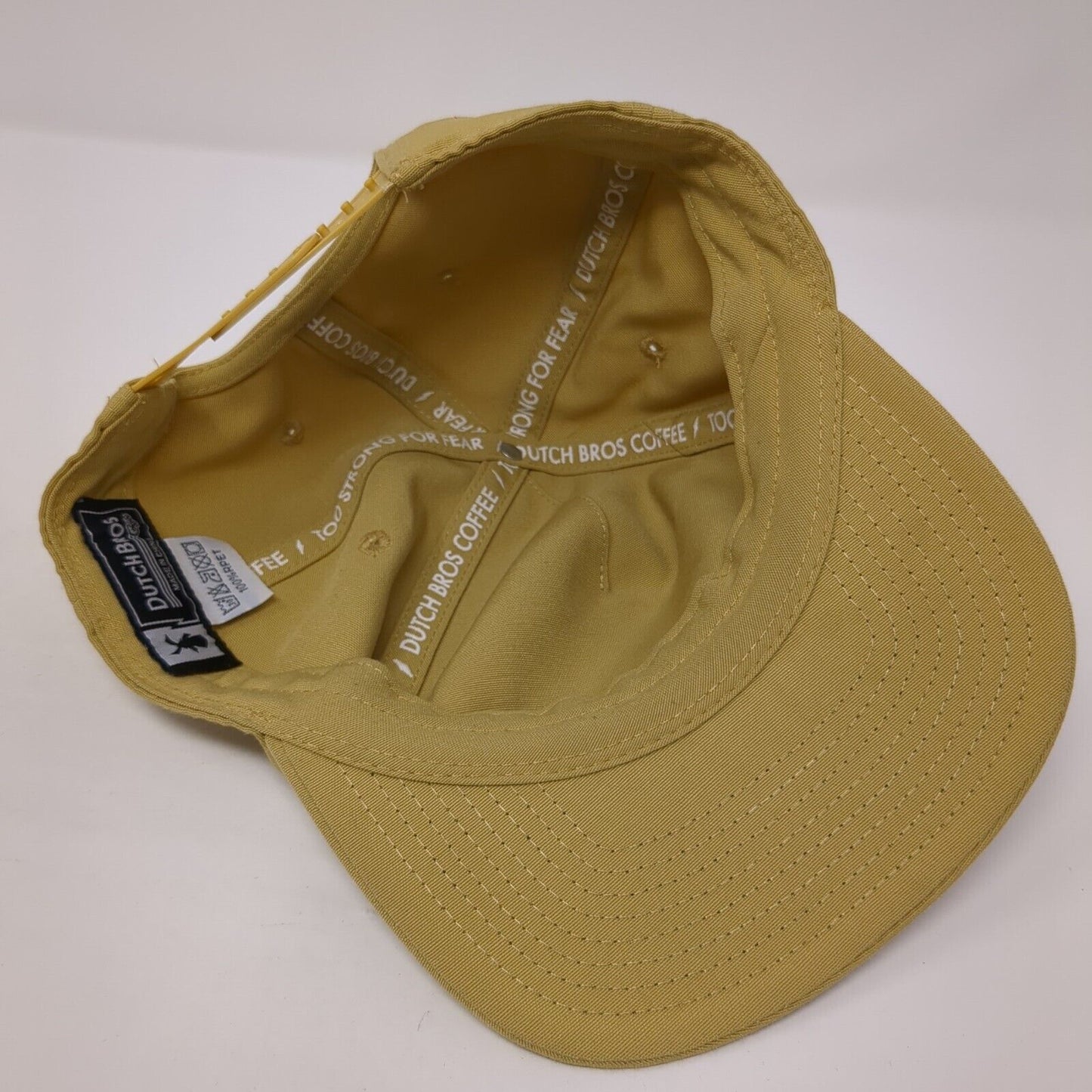 DB Dutch Bros Patch Snapback Hat Tan One Size Adjustable Vent Holes