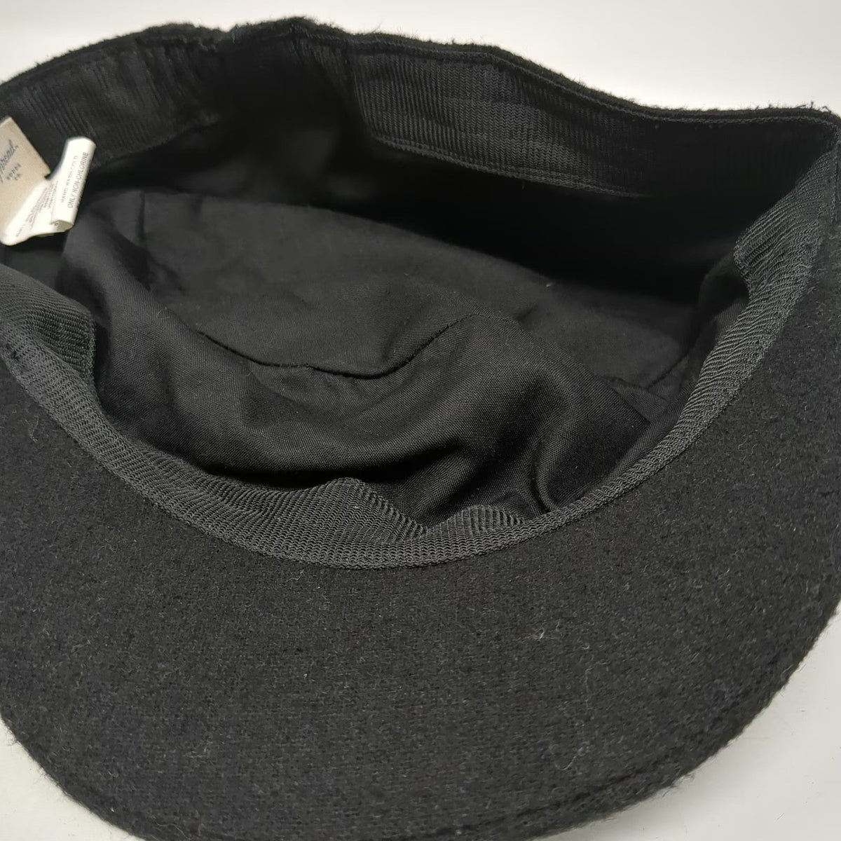 Universal Thread Army Cap Black One Size Wool Blend Elastic Back Cadet Hat Solid