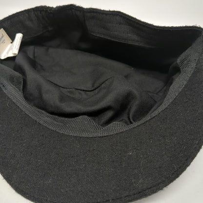 Universal Thread Army Cap Black One Size Wool Blend Elastic Back Cadet Hat Solid