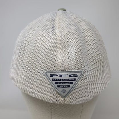 Columbia PFG Gray XL Baseball Cap Fish American Mesh Stretch Fit Hat Outdoor