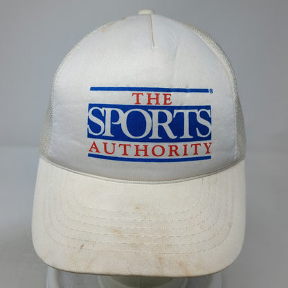 The Sports Authority Trucker Hat White OSFM Snapback Mesh Sporting Goods Logo