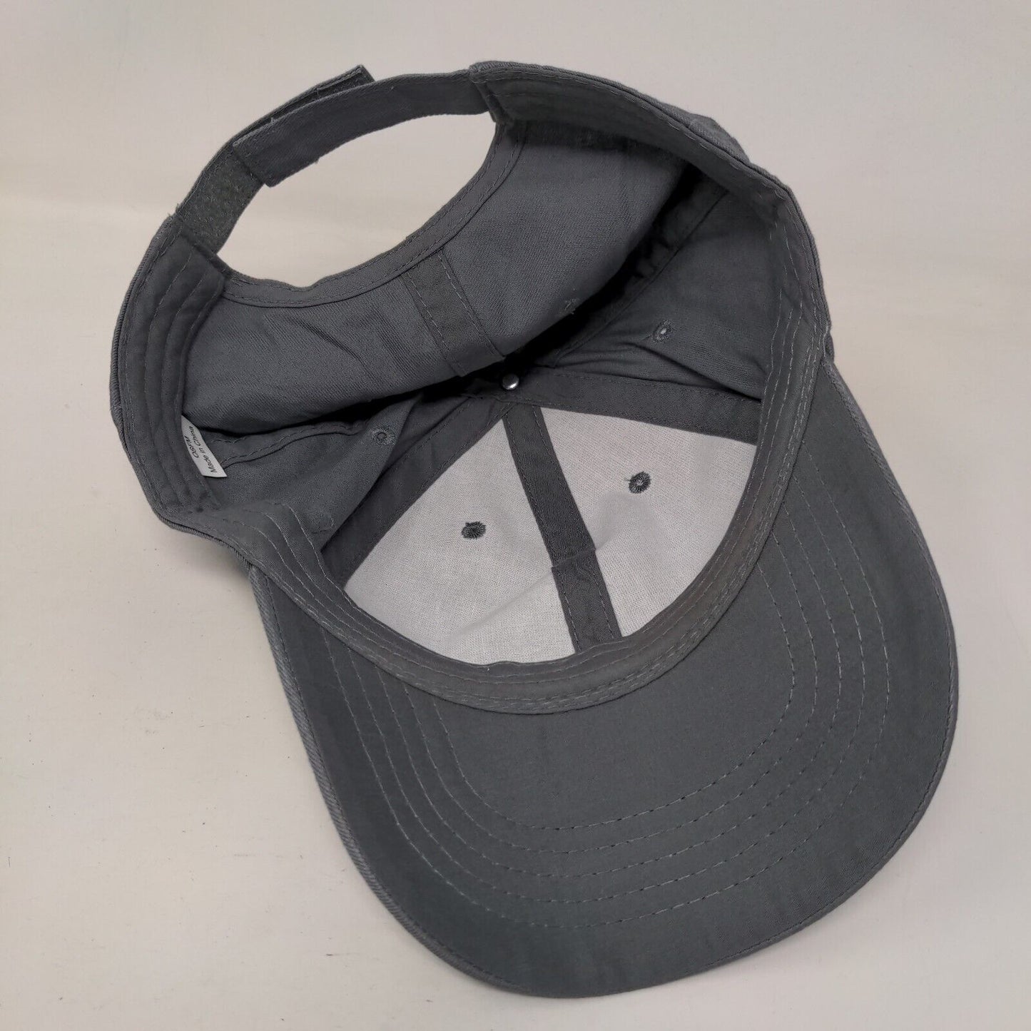 Unbranded Strapback Hat Gray One Size Adjustable Vented Holes 6 Panel Blank