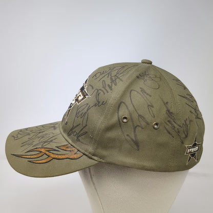 M&F PBR Bull Riders Baseball Cap Brown One Size Autographed Flame Cotton Hat