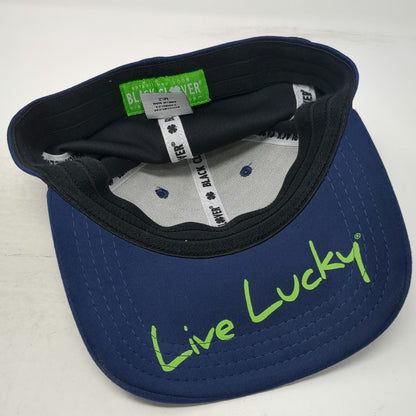 Black Clover Baseball Cap Blue M Suncadia Live Lucky Clover Green Stretch Hat